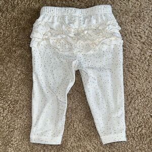 White and Gold Speckled Baby Pants